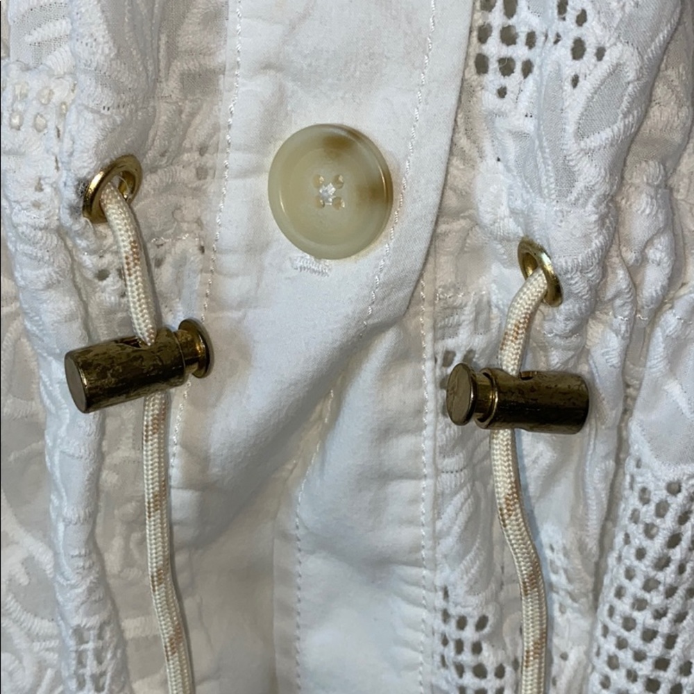 Anthro White Eyelet Lace Anorak Jacket - Picture 11 of 16